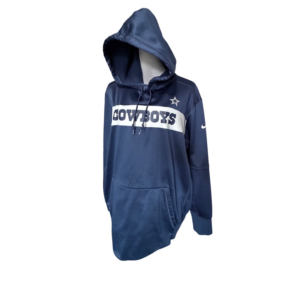 Nike NFL Dallas Cowboys Mens Large Navy Blue On-Field Pullover Hoodie Star Logo